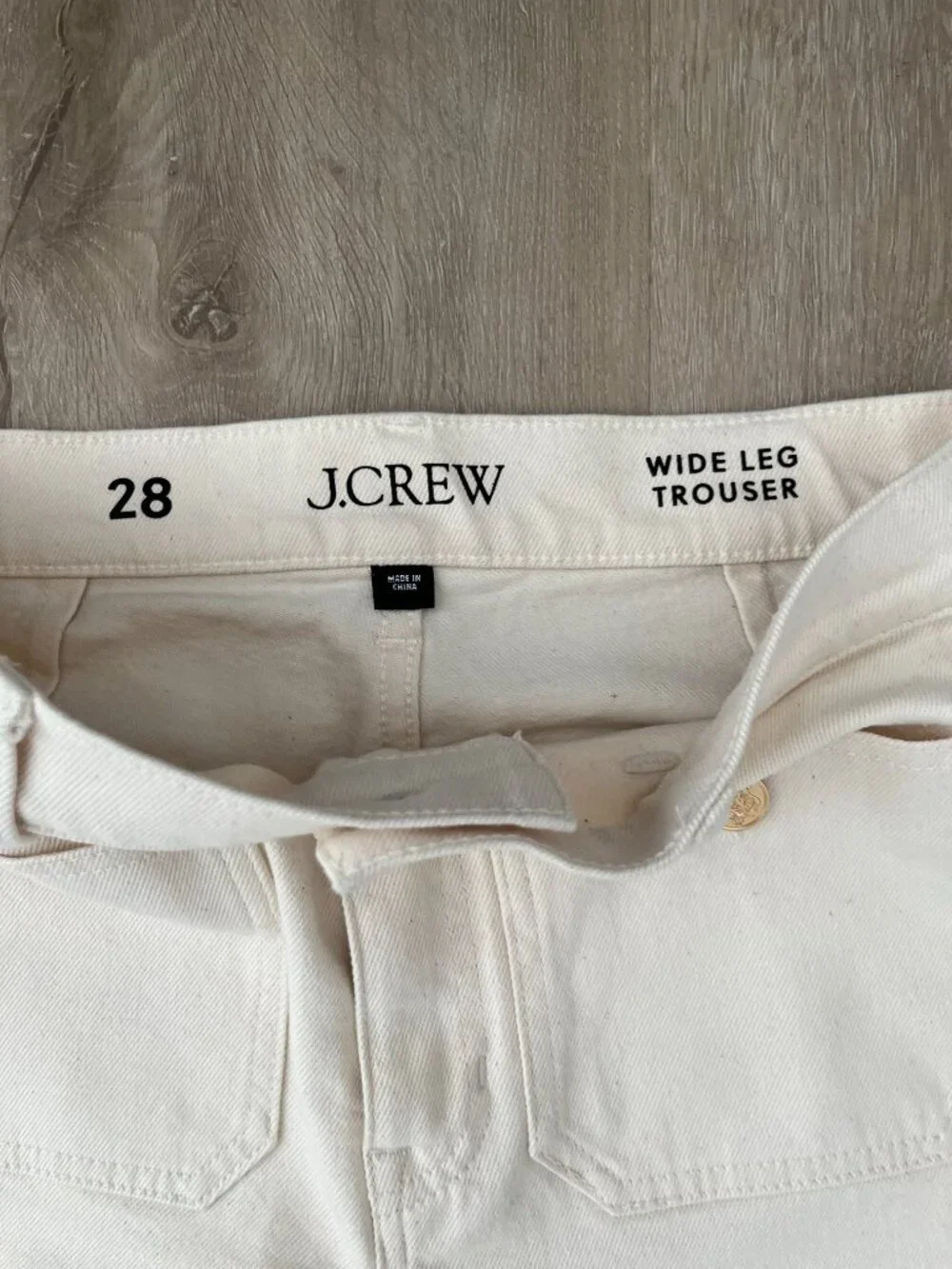 J. Crew Sailor Denim Trouser Ecru Size 28R NWOT